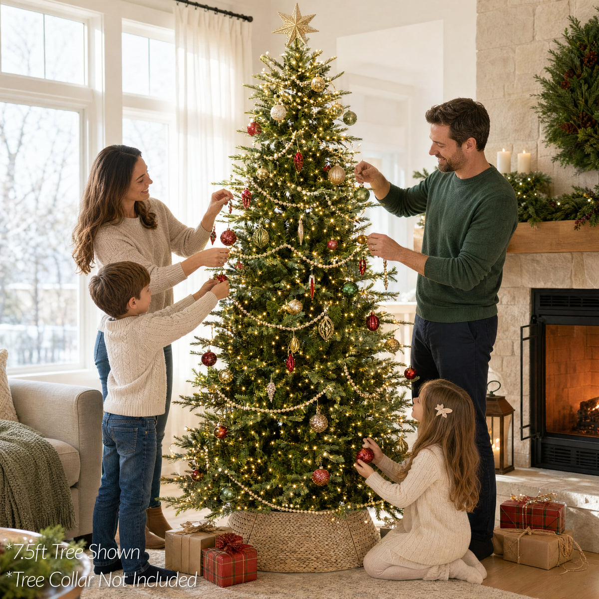 Pre-Lit Artificial Aspen Slim Christmas Tree, TwinkleMAX Ultra Bright LEDs