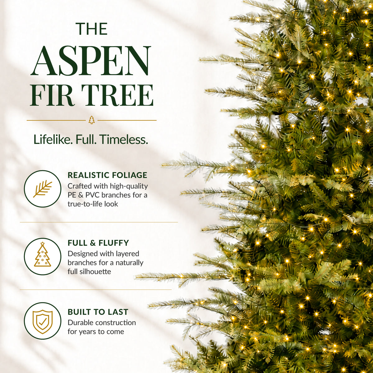 Pre-Lit Artificial Aspen Slim Christmas Tree w/ Remote Control 2in1 LEDs