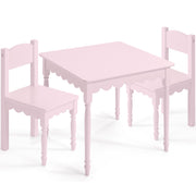 Kids Table and Chair Set, Solid Wood Toddler Activity Table