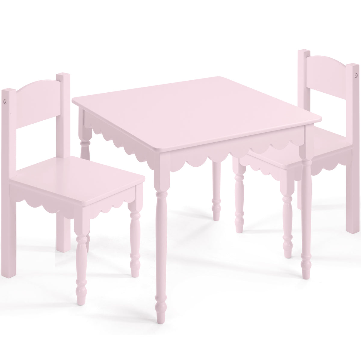 Kids Table and Chair Set, Solid Wood Toddler Activity Table