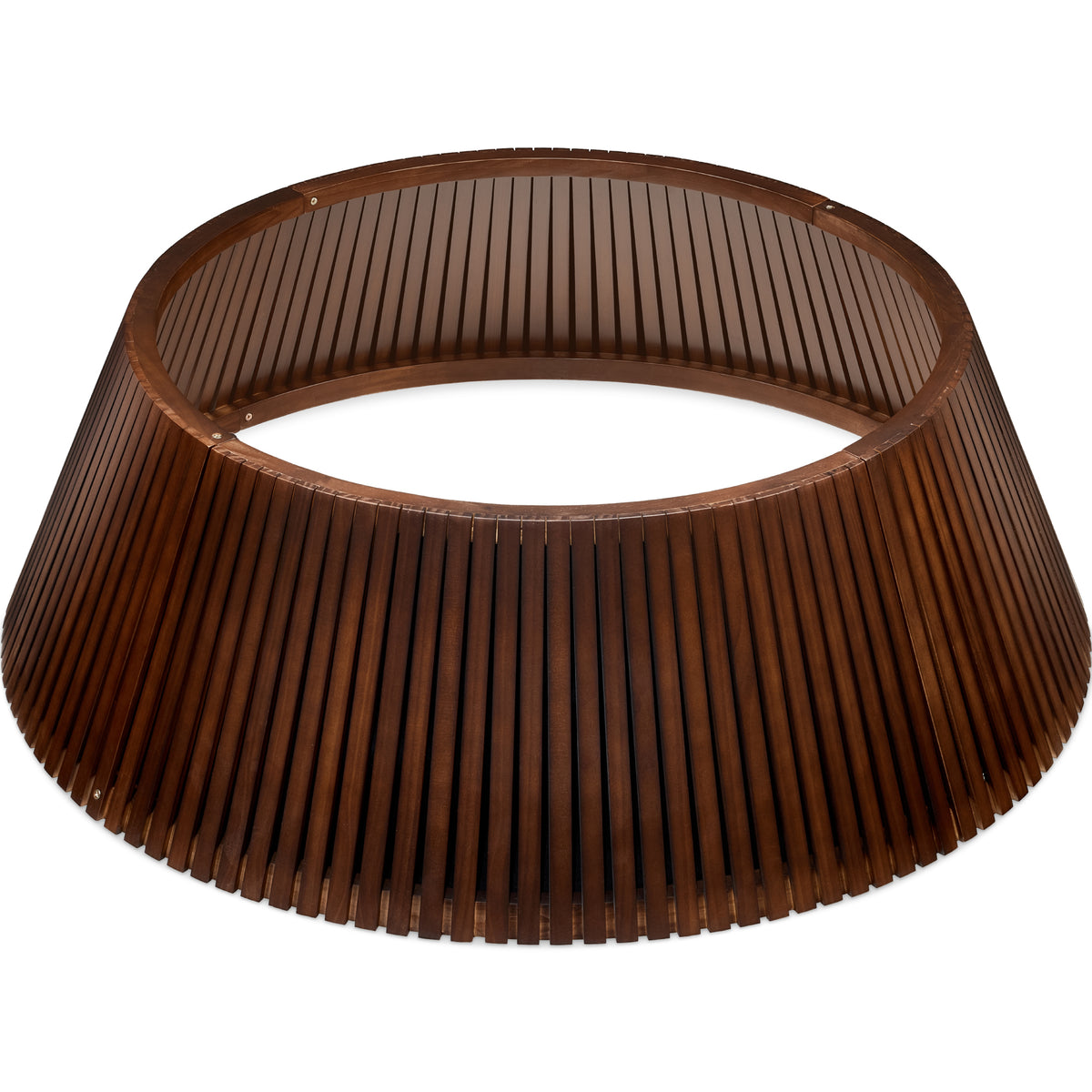 42in Christmas Tree Collar, Solid Wood Slatted Tree Skirt Holiday Accessory