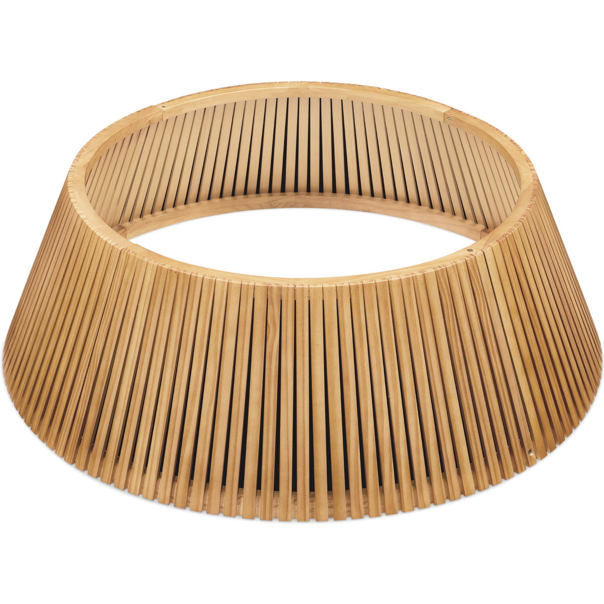 36.5" Christmas Tree Collar, Solid Wood Slatted Tree Skirt Holiday Accessory