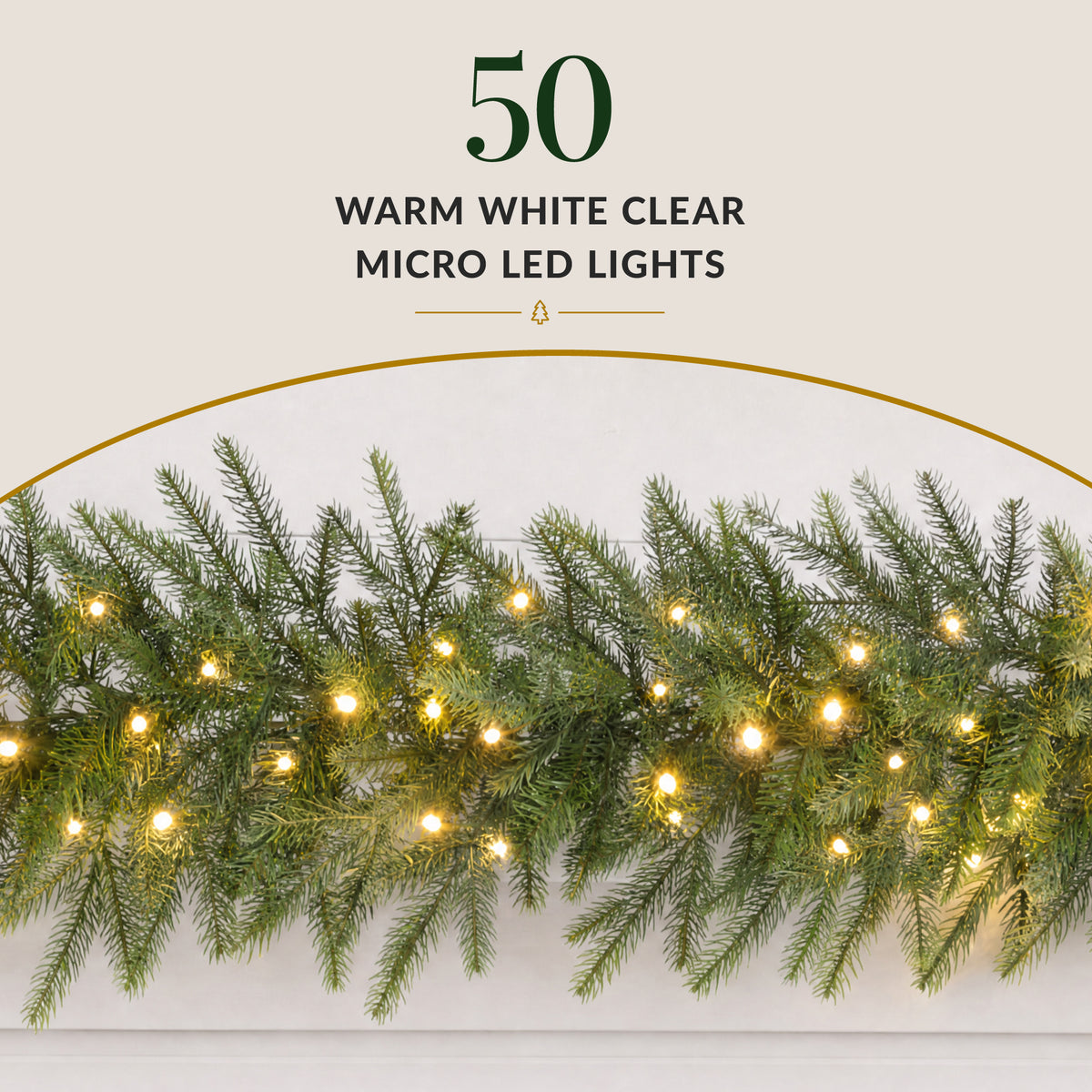 Artificial Pre-Lit Christmas Garland Aspen w/ White Lights