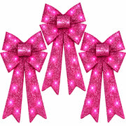 Set of 3 24" Bows Pre-Lit Christmas Outdoor LED Holiday Decor