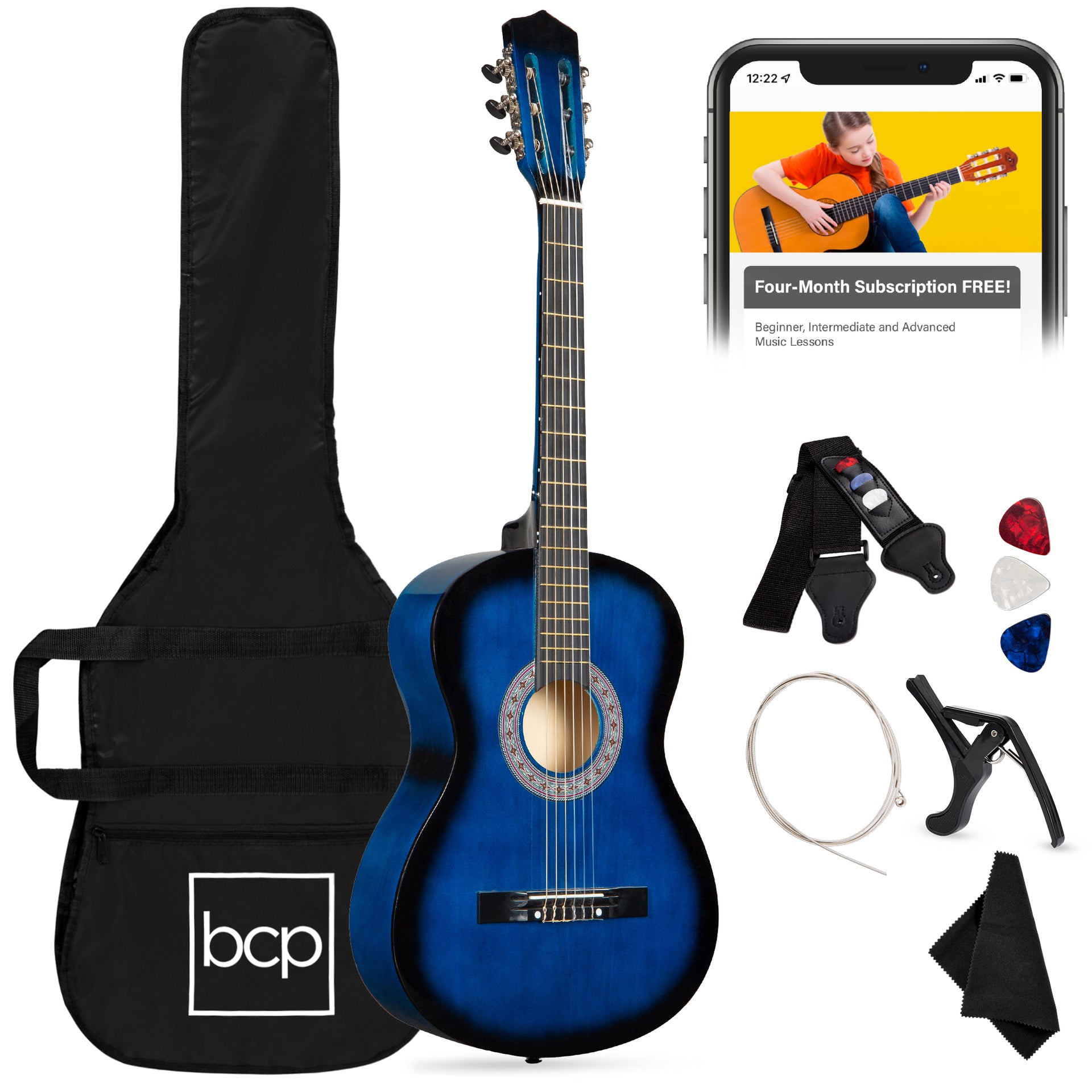 Best Choice Products 38in Beginner Acoustic Guitar Starter Kit w/ Gig Bag, Strap, Extra Strings
