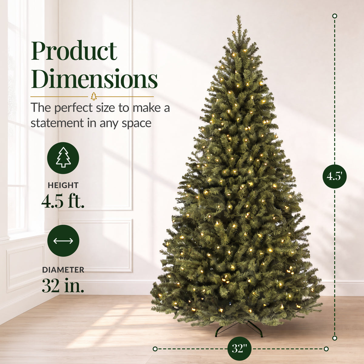 Artificial Christmas Tree with Viral Twinkling Lights, PreLit Spruce