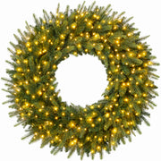 Large Aspen Christmas Wreath Pre-lit XL Realistic Outdoor Decor