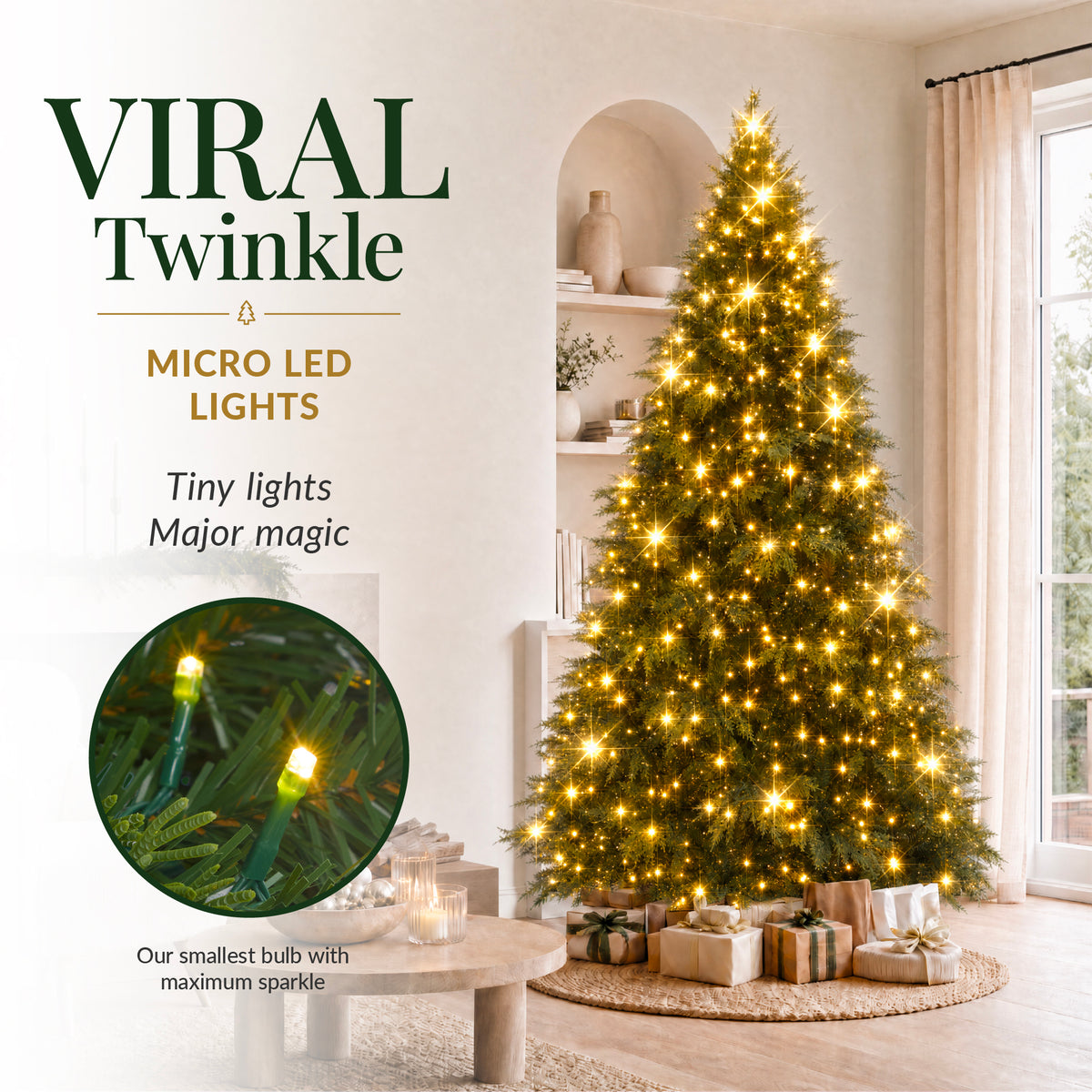Pre-Lit Cedar Cypress Christmas Tree Twinkling Lights Remote Control