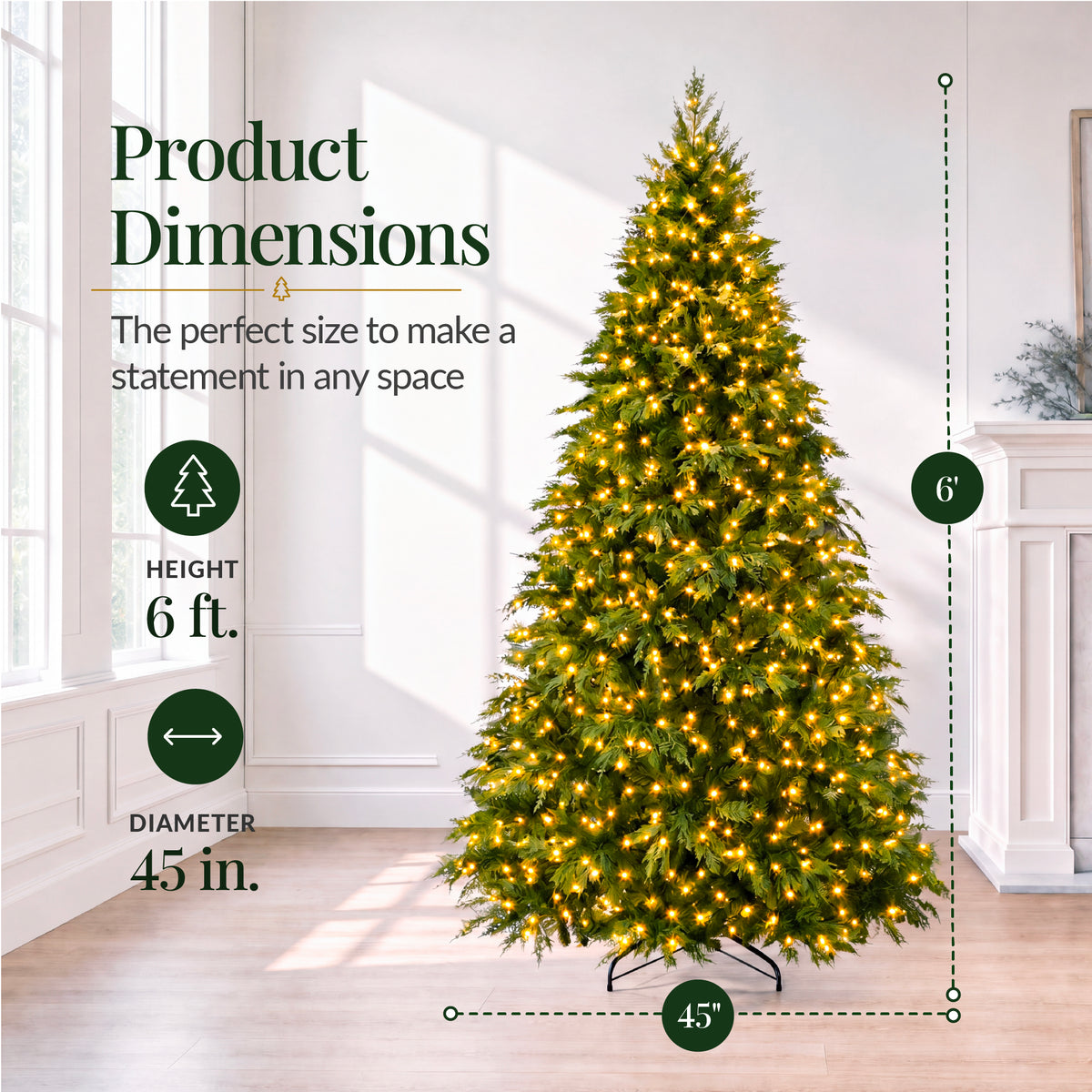 Pre-Lit Cedar Cypress Christmas Tree w/ TwinkleMAX Twinkling Lights
