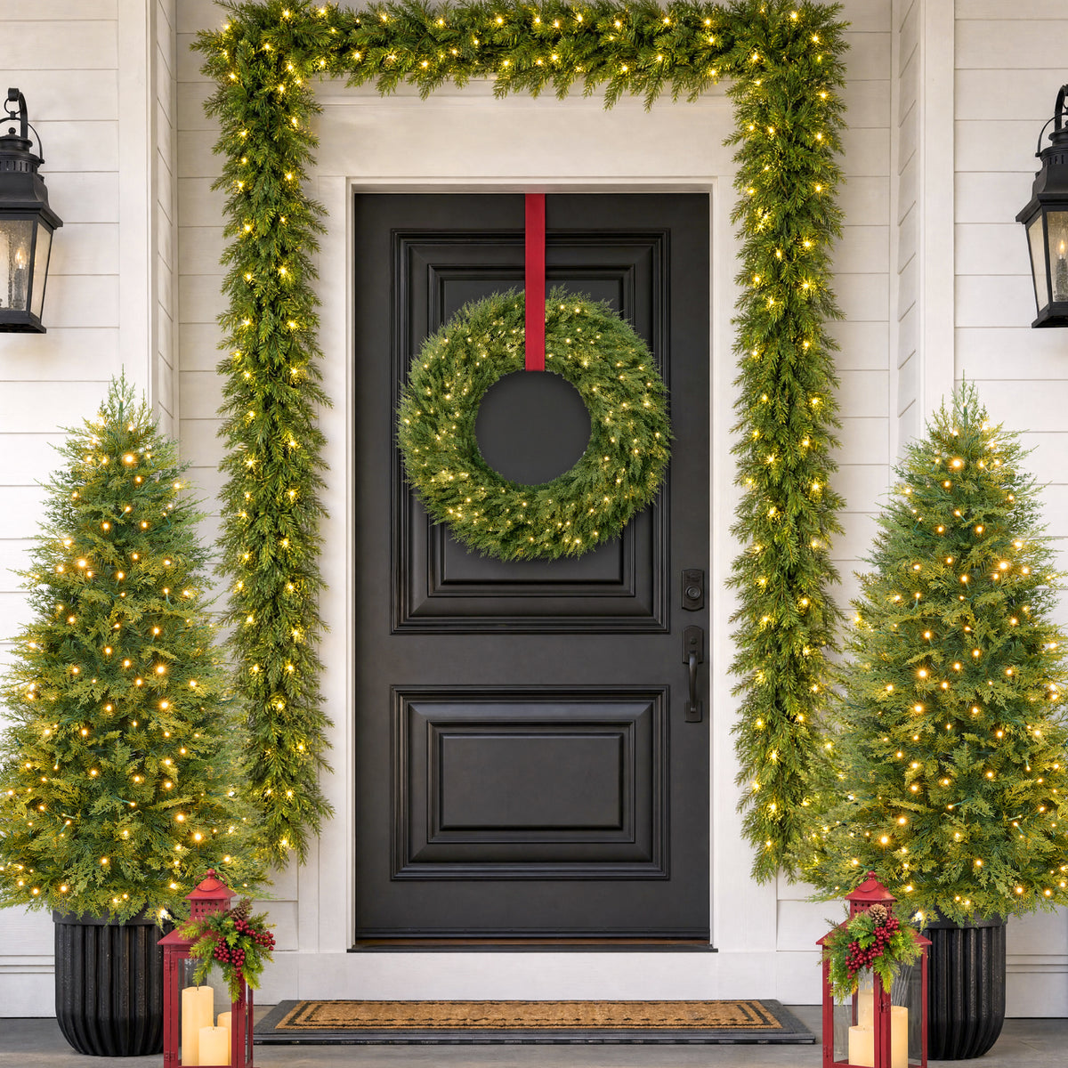 Potted Christmas Tree Pre-lit Green Aspen Twinkling LEDs Holiday Decor