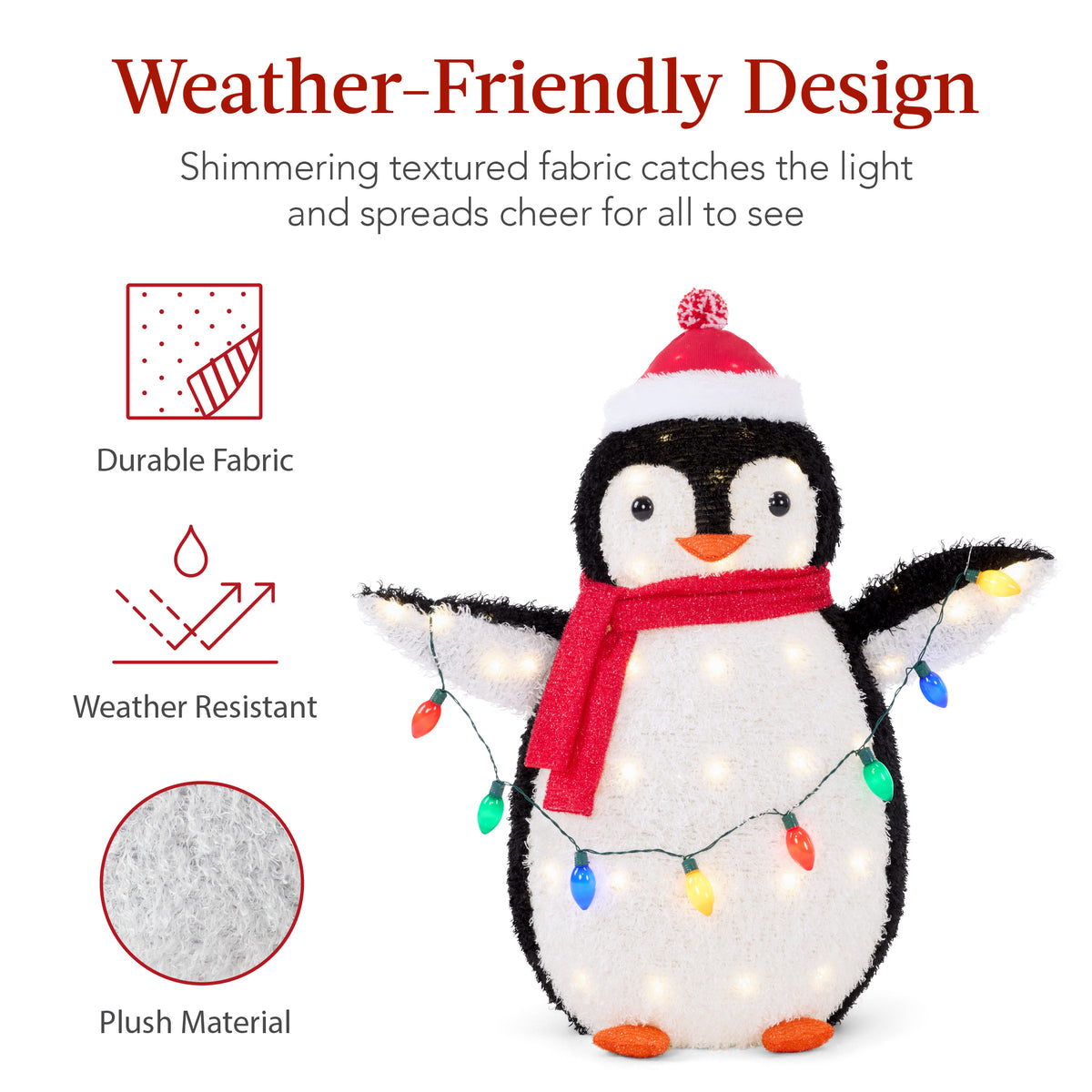 2pc Lighted Pop-Up Penguin Family Christmas Decoration w/ 150 Lights - 3ft