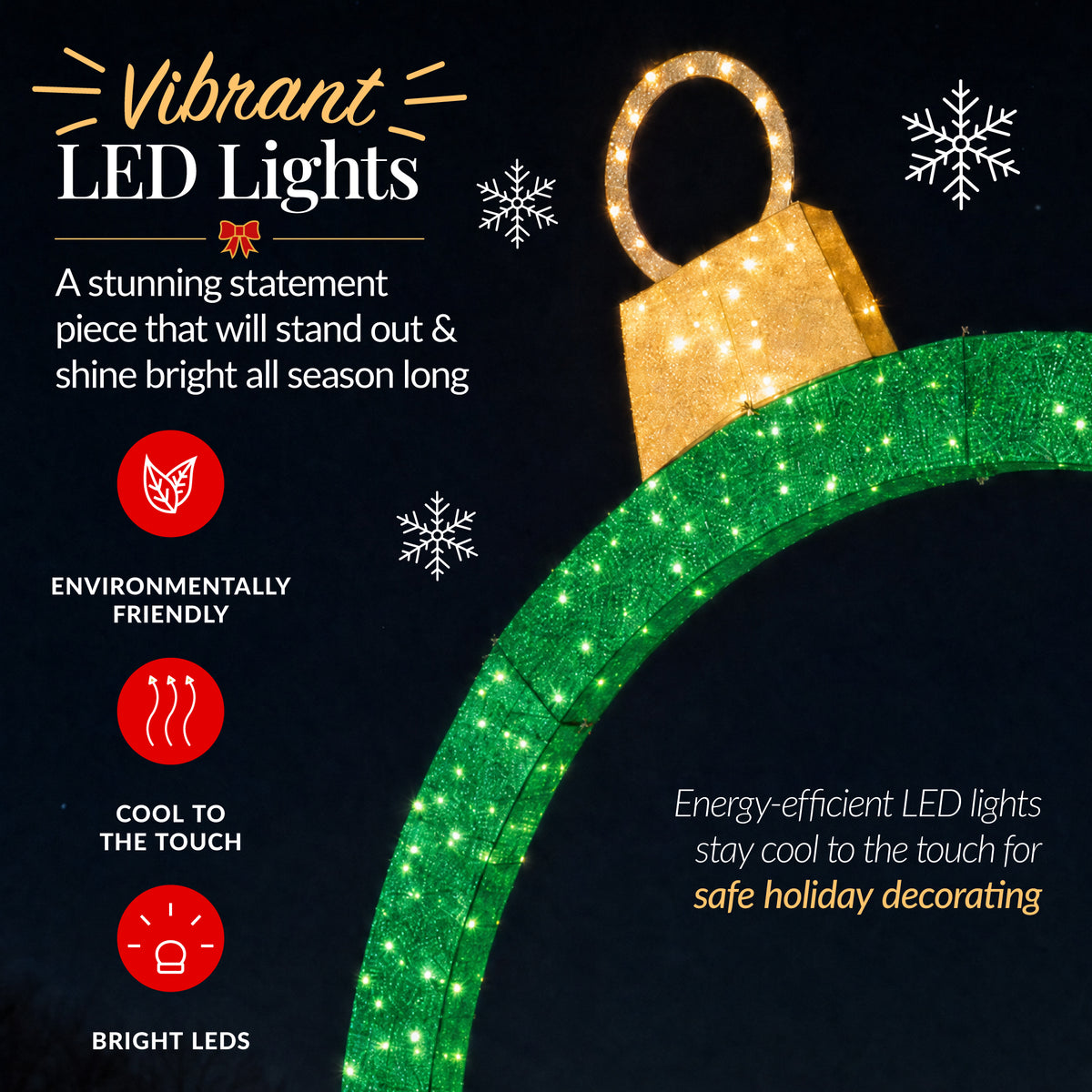 Large Outdoor Christmas Lighted Archway Decoration, 10ft XL, 330 LEDs