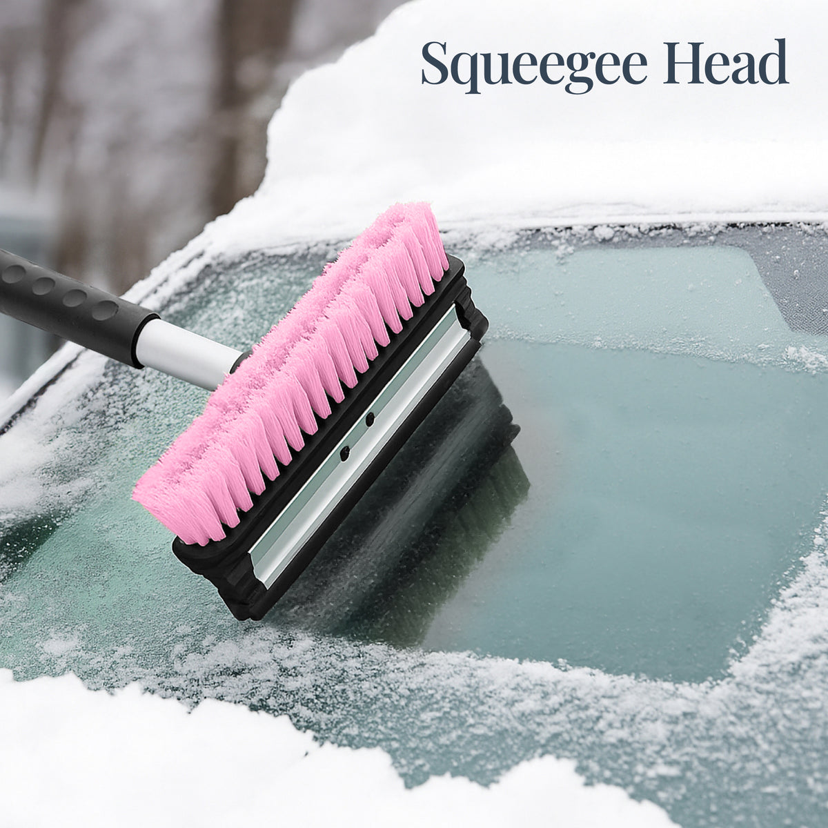 39" Extendable Snow Brush with Squeegee and Ice Scraper