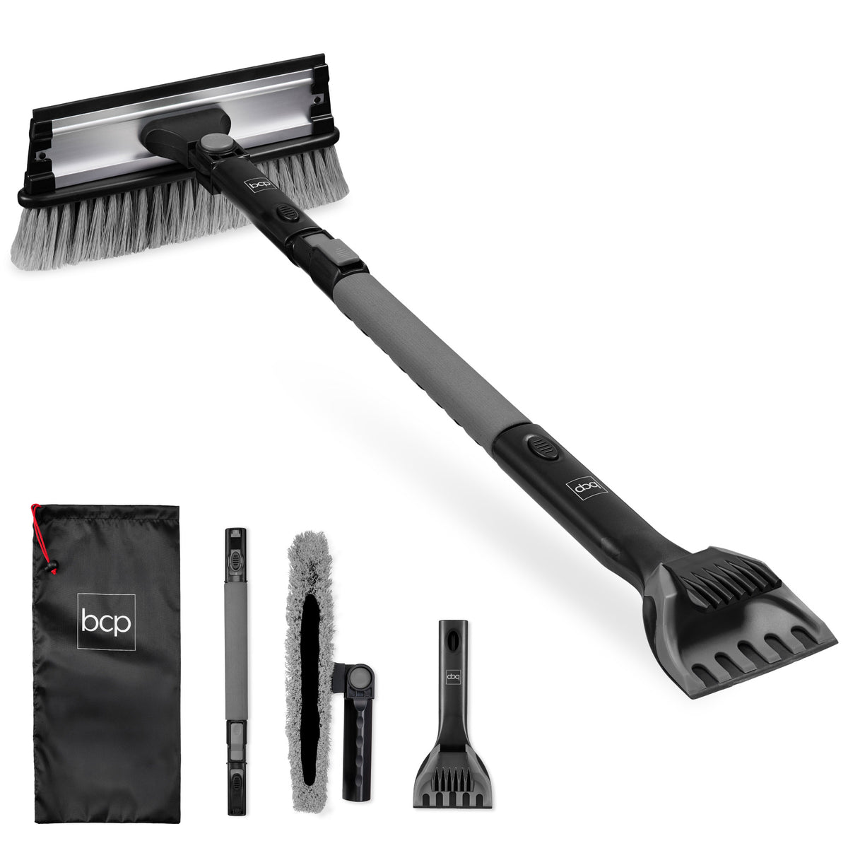39" Extendable Snow Brush with Squeegee and Ice Scraper