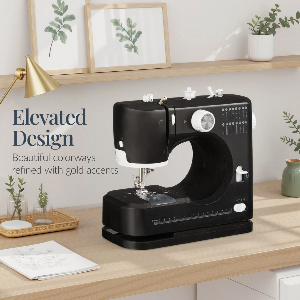55-Piece Sewing Machine Kit, w/ 16 Stitch Patterns, Double Stitching
