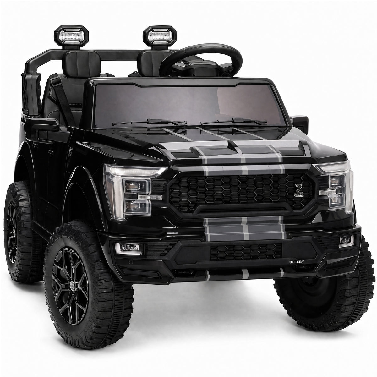 24V Licensed Ford F-150 Shelby Kids Ride-On Truck, 2-Seater w/ Parent Remote