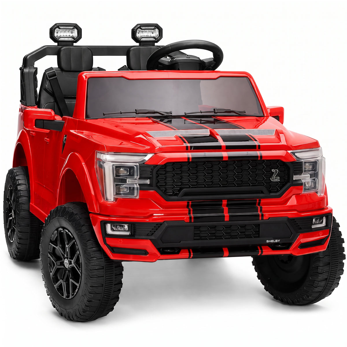 24V Licensed Ford F-150 Shelby Kids Ride-On Truck, 2-Seater w/ Parent Remote
