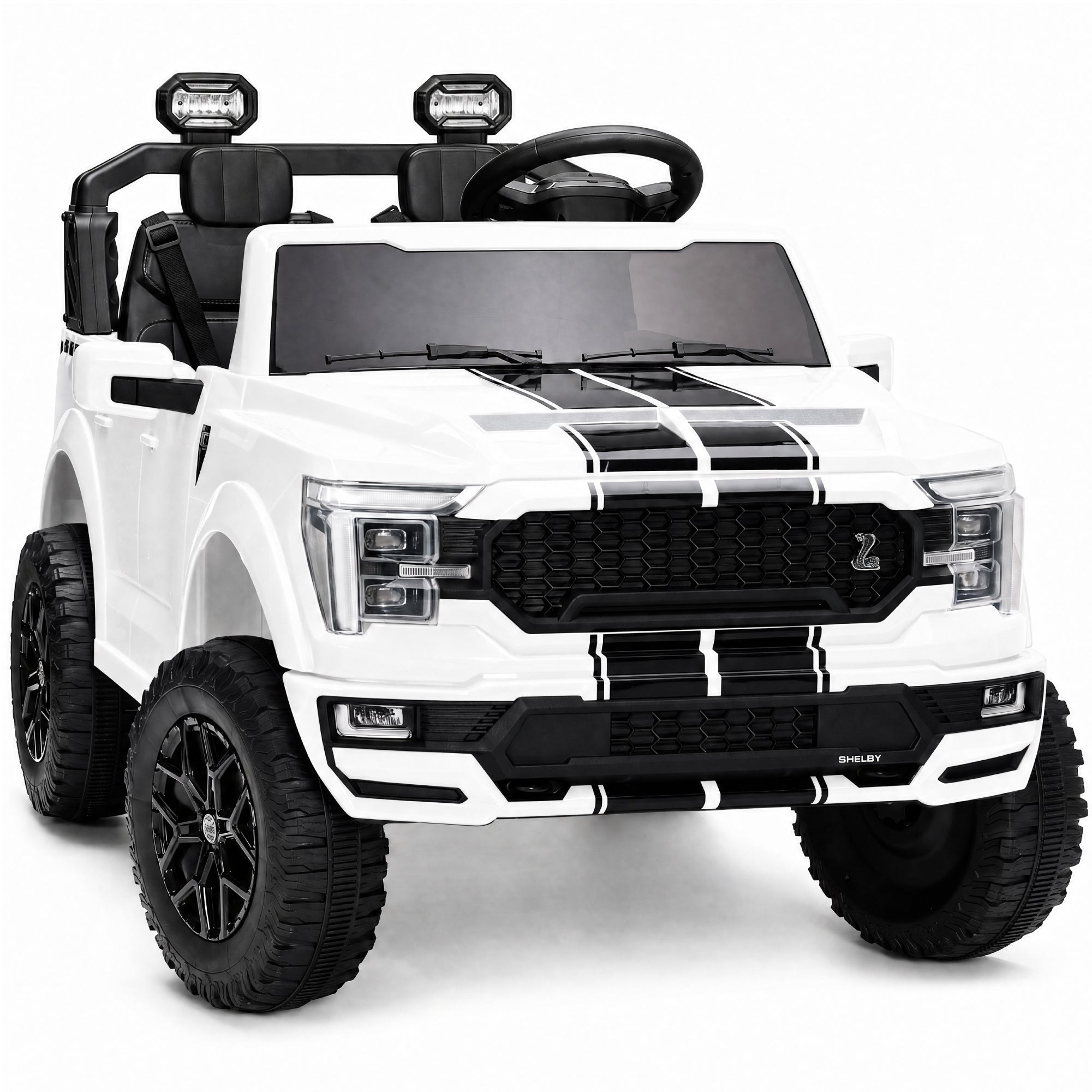 24V Licensed Ford F-150 Shelby Kids Ride-On Truck, 2-Seater w/ Parent Remote