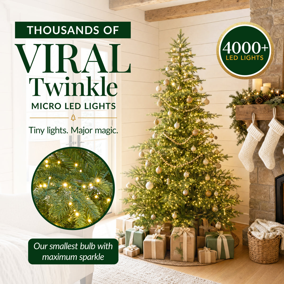 Pre-Lit Noble Fir Christmas Tree w/ TwinkleMAX Twinkling Lights