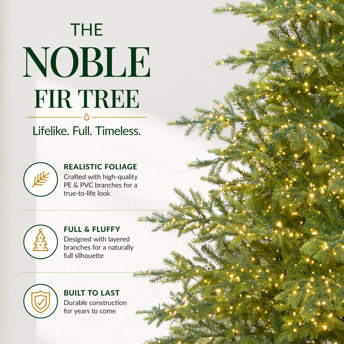 Pre-Lit Noble Fir Christmas Tree w/ TwinkleMAX Twinkling Lights