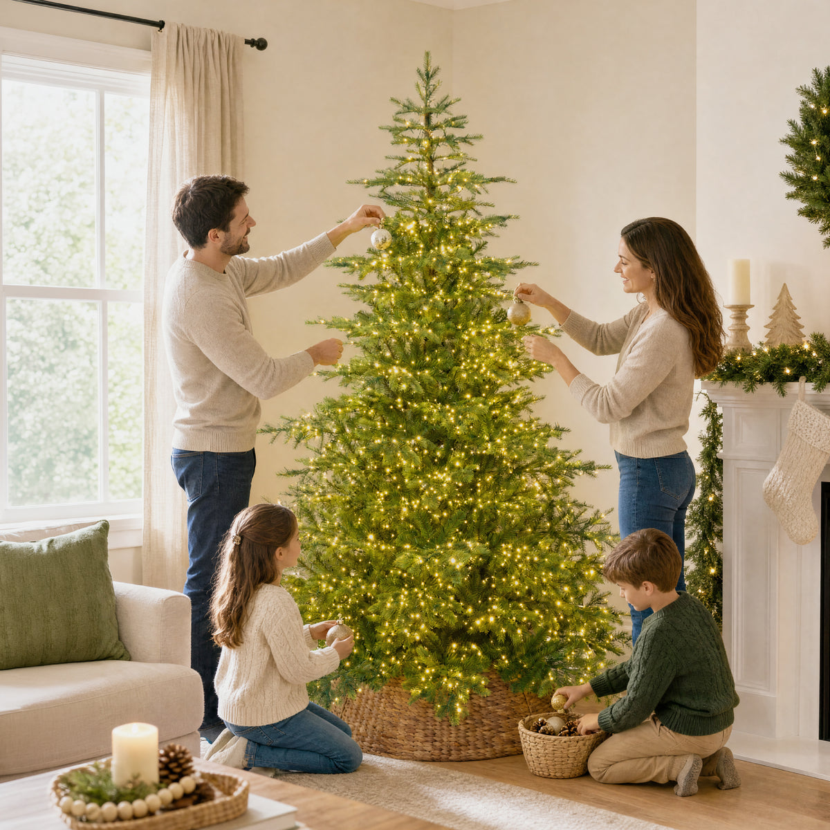 Pre-Lit Noble Fir Christmas Tree w/ TwinkleMAX Twinkling Lights