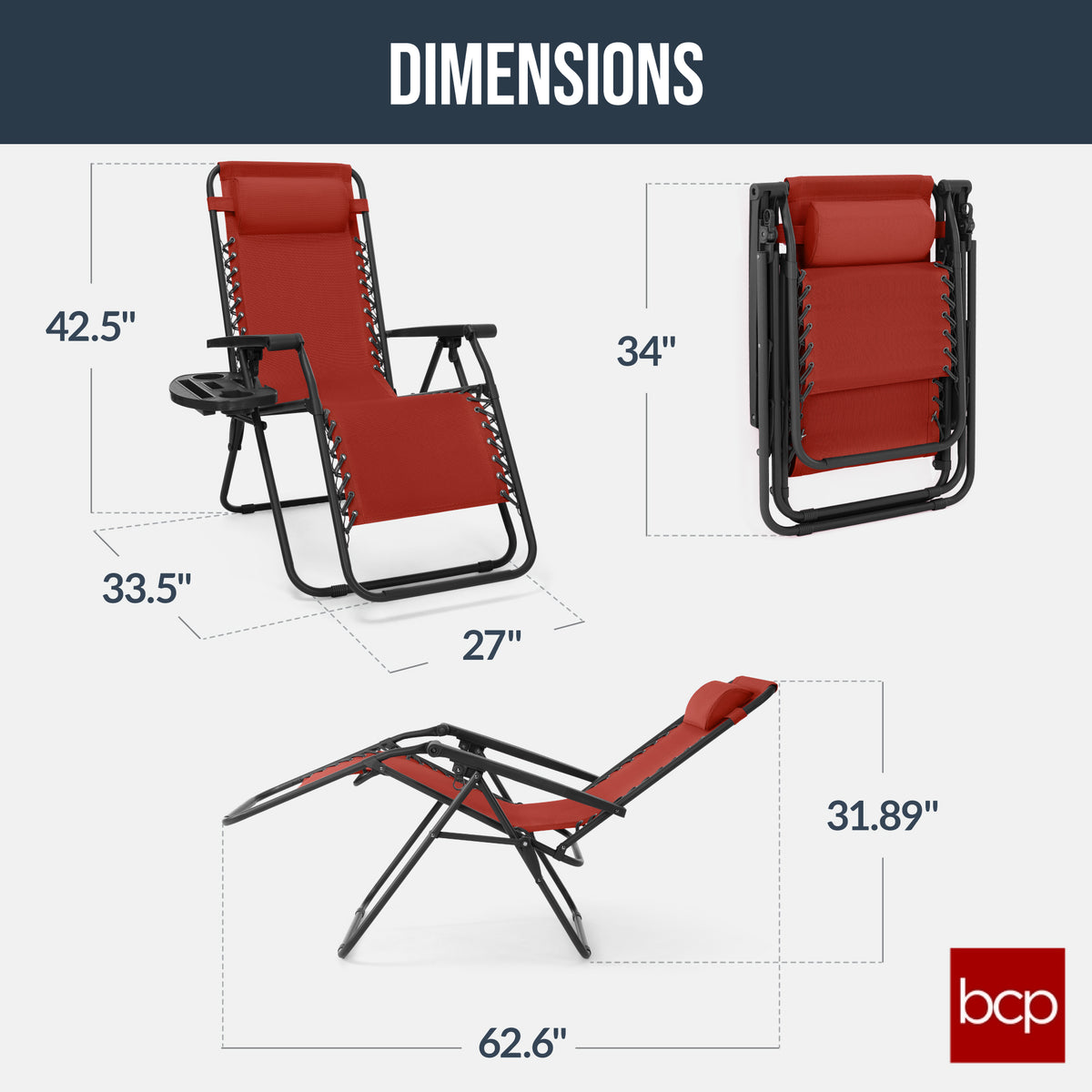 Folding Zero Gravity Patio Lounge Chair
