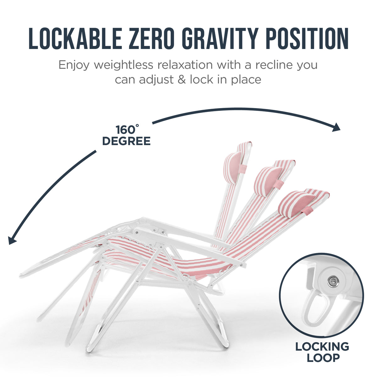 30" Wide Folding Zero Gravity Patio Lounge Chair
