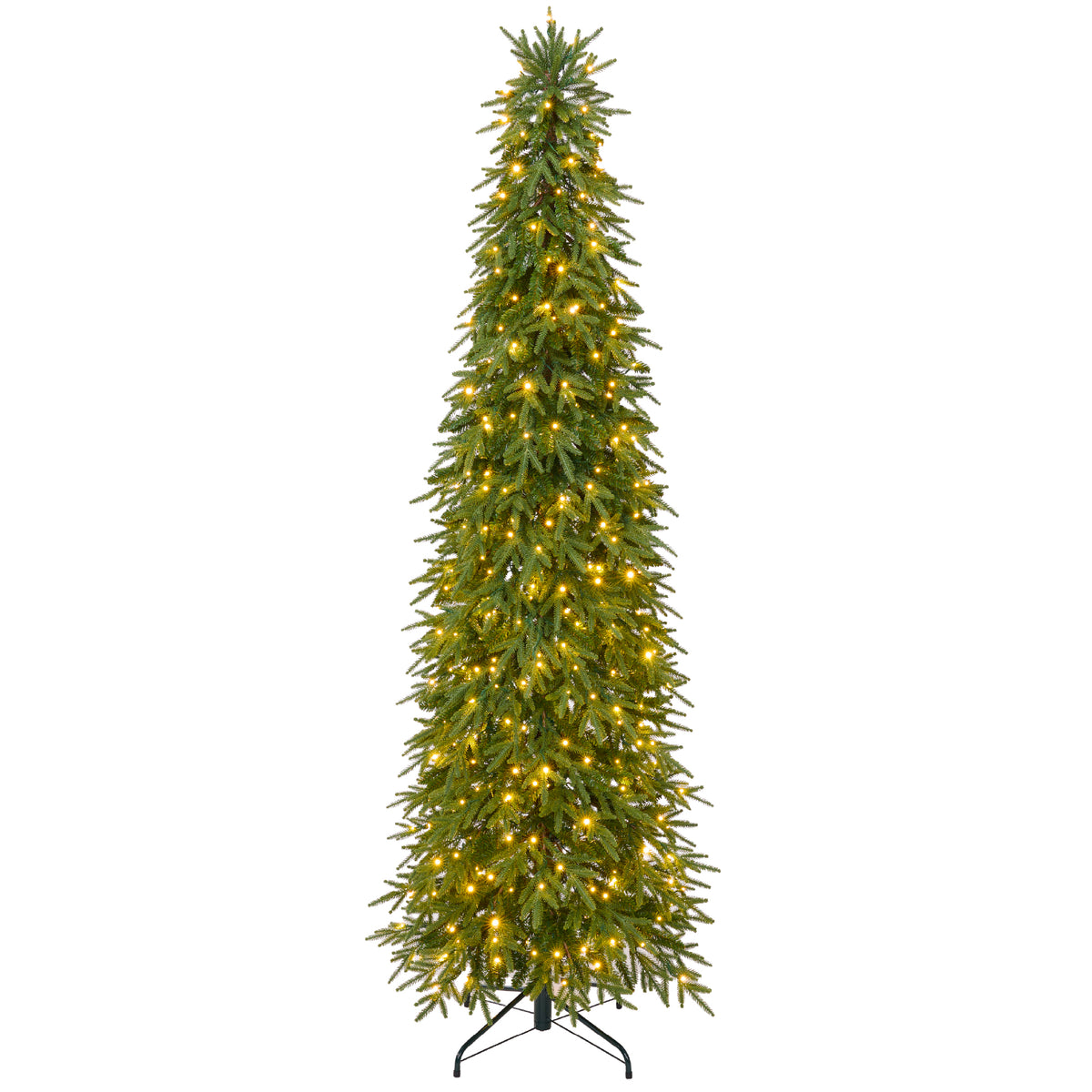 Artificial Downswept Aspen Pencil Christmas Tree Twinkling 2-in-1 LEDs