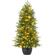 Prelit Potted Pencil Christmas Tree w/ Twinkling Micro LED Lights