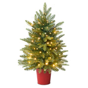 Pre-Lit Artificial Potted Tabletop Aspen Christmas Tree, Twinkling LEDs