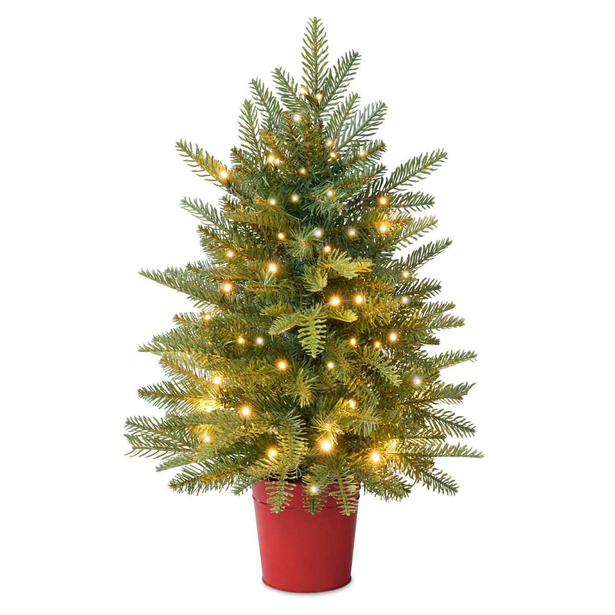 Pre-Lit Artificial Potted Tabletop Aspen Christmas Tree, Twinkling LEDs