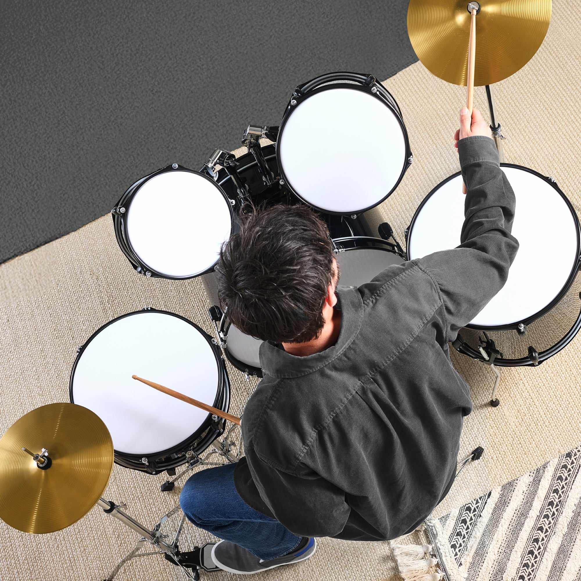 5-Piece Full Size 🥁 Drum Set For Adults – Best Choice Products