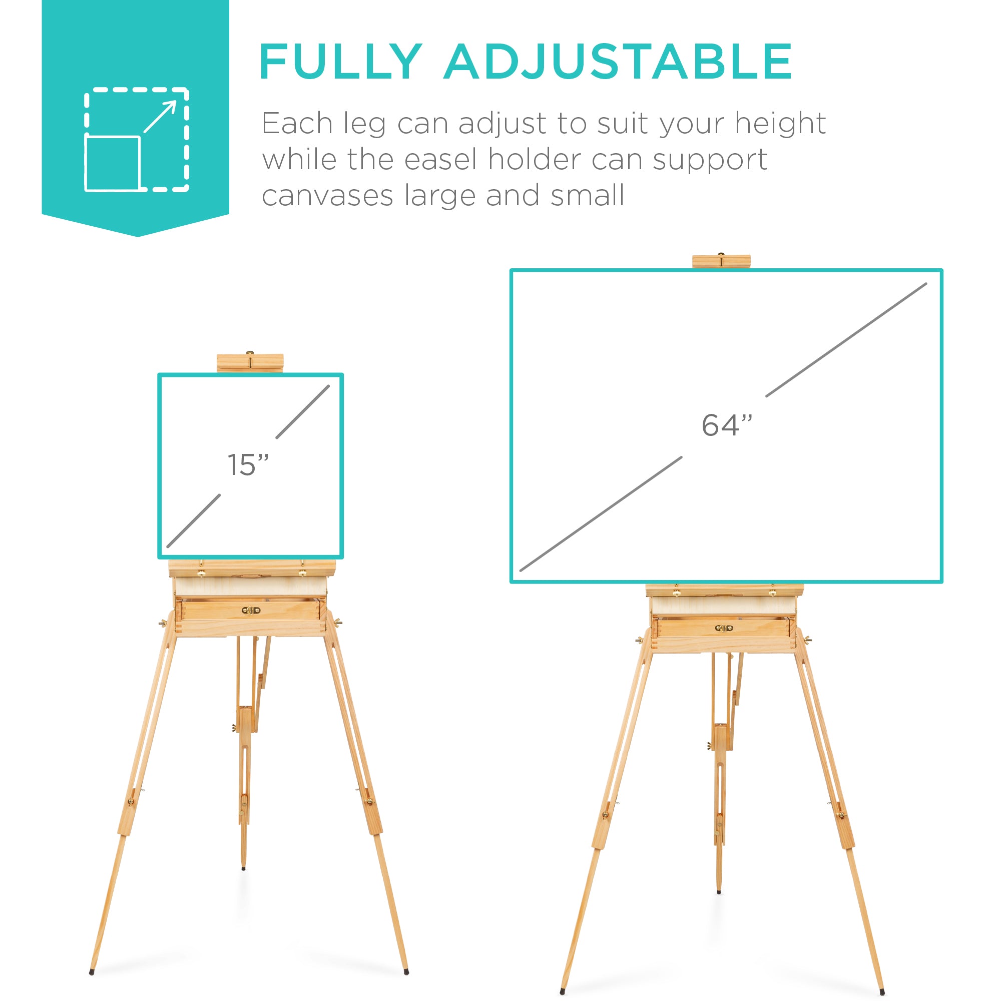 Art Easel for Painting, Portable Adjustable Tripod with 32-Piece Art Set