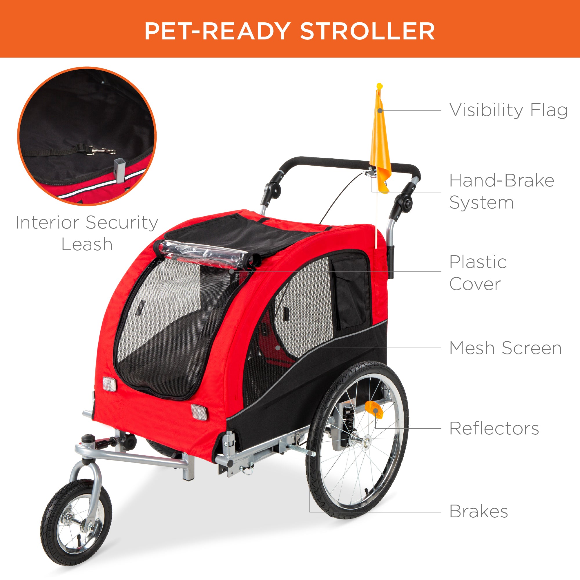 2-in-1 Pet Stroller and Bike Trailer – Best Choice Products