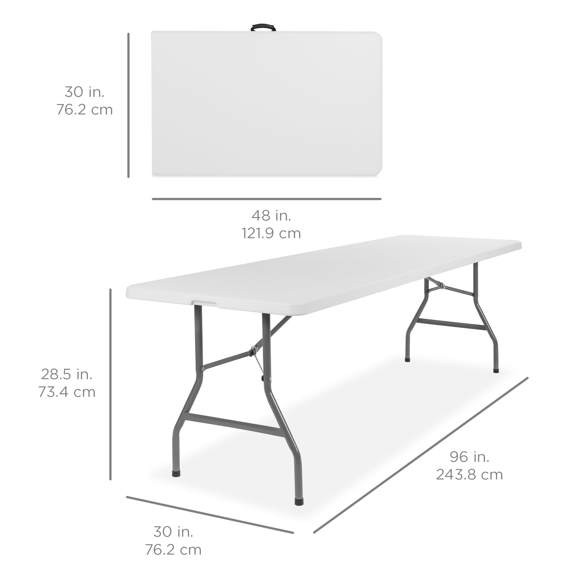 Best Choice Products 4 ft. Plastic Folding Picnic Table, Indoor