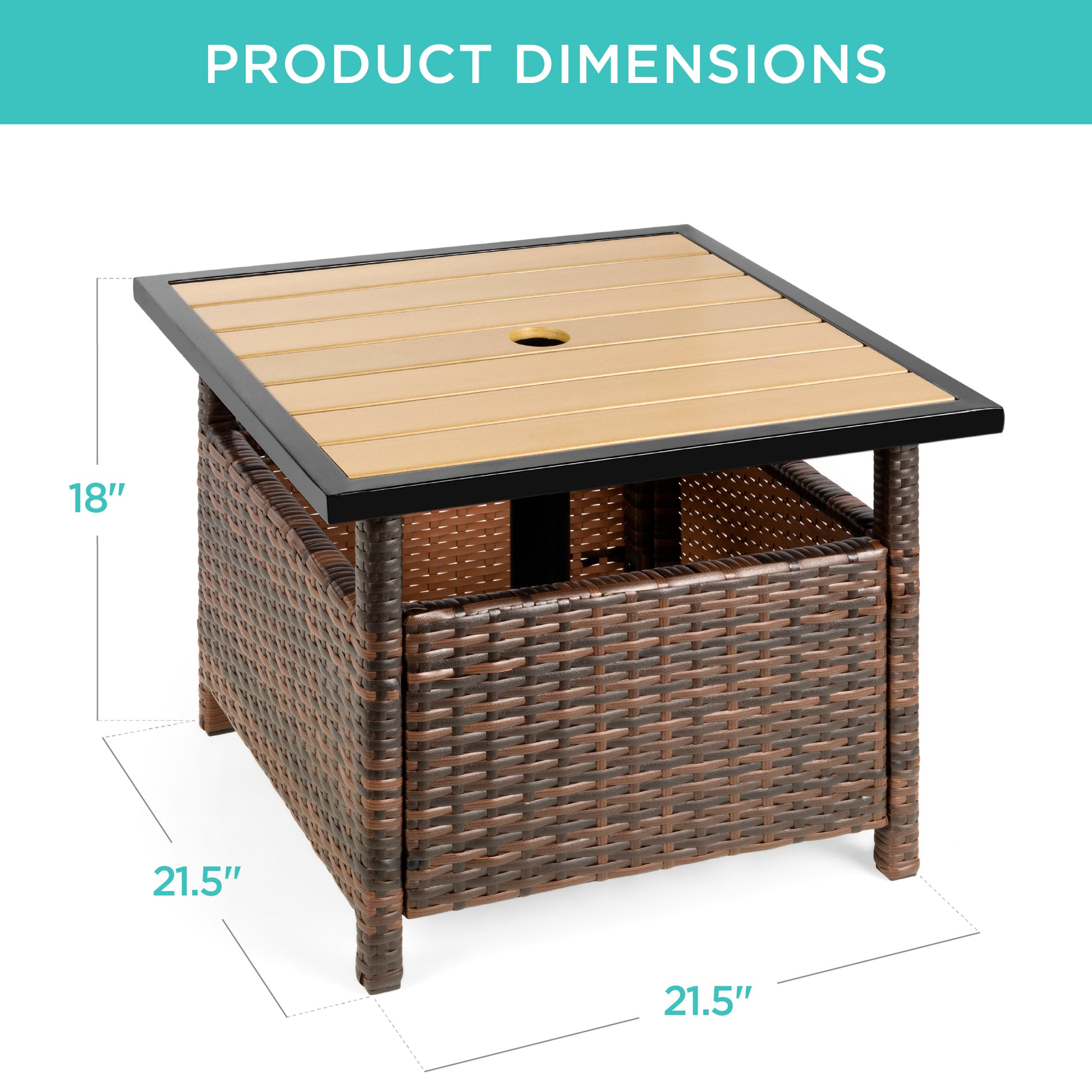 best patio table umbrella Best Choice Products Wicker Umbrella Stand Table, Brown