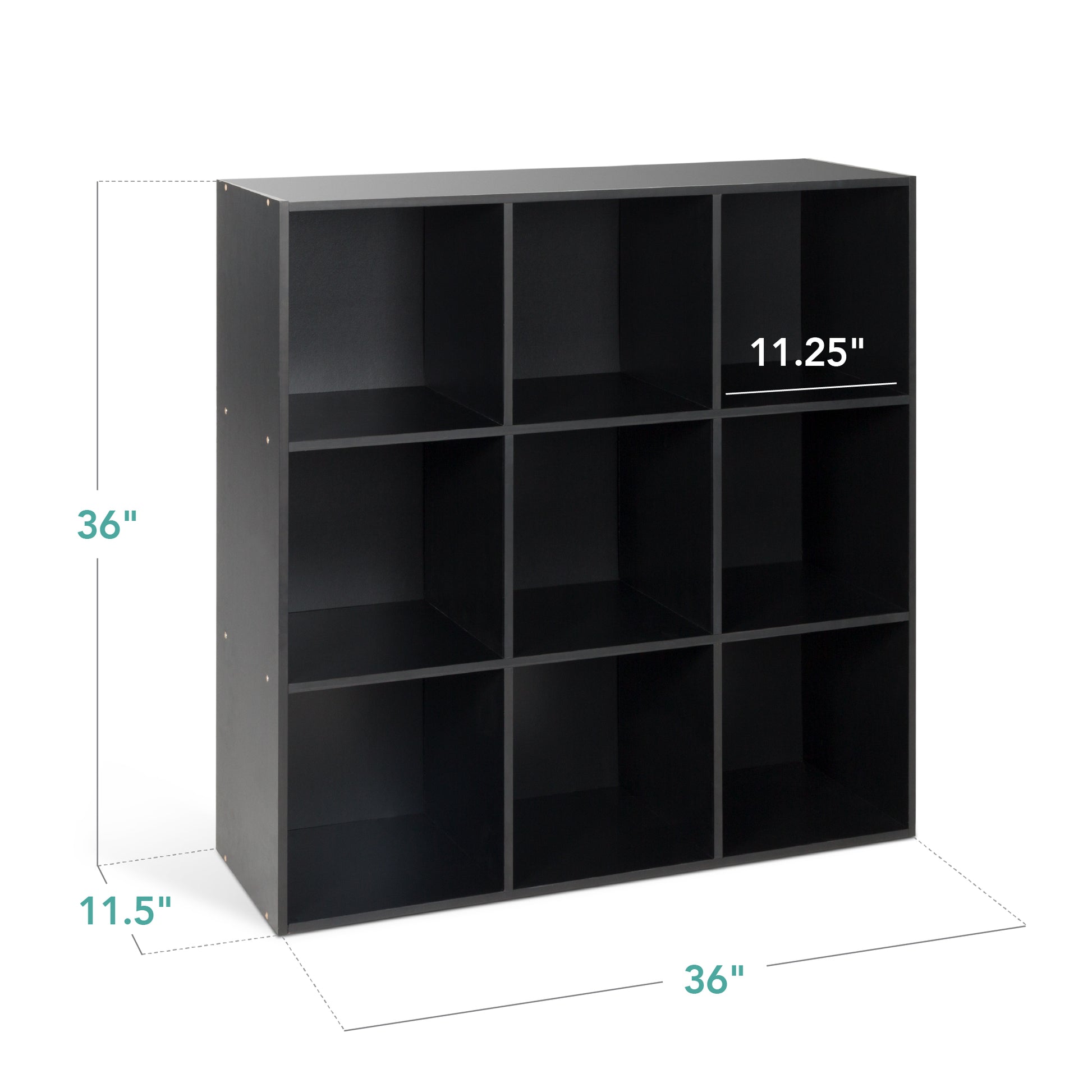 9-Cube Bookshelf Storage Display w/ 3 Removable Panels, Customizable Design