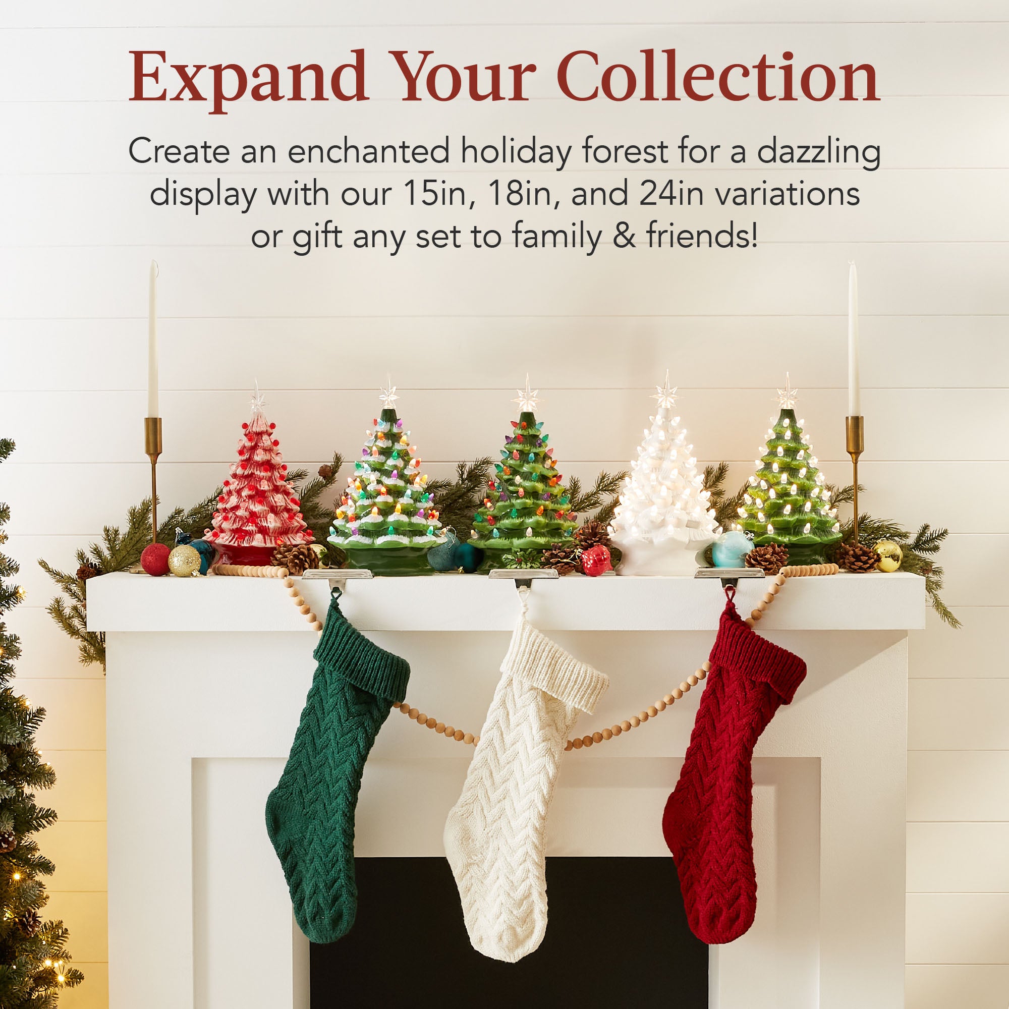 Pre-Lit Ceramic Tabletop Christmas Tree with Lights- 15in – Best