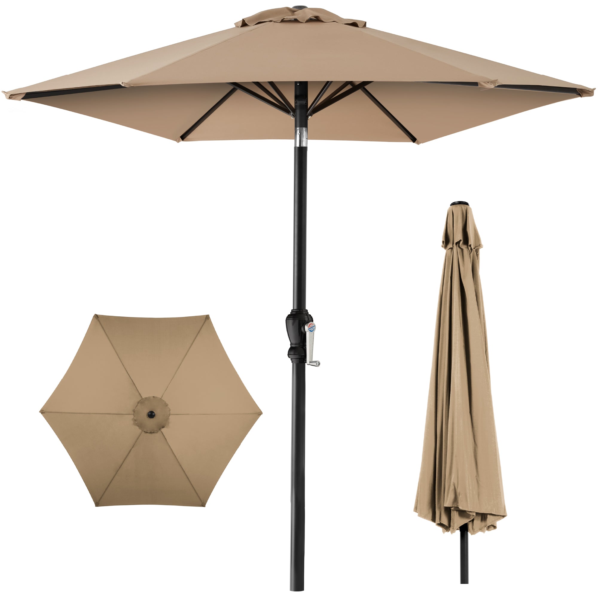 10 FT Steel Market Outdoor Patio Umbrella with Crank Tilt Push Button