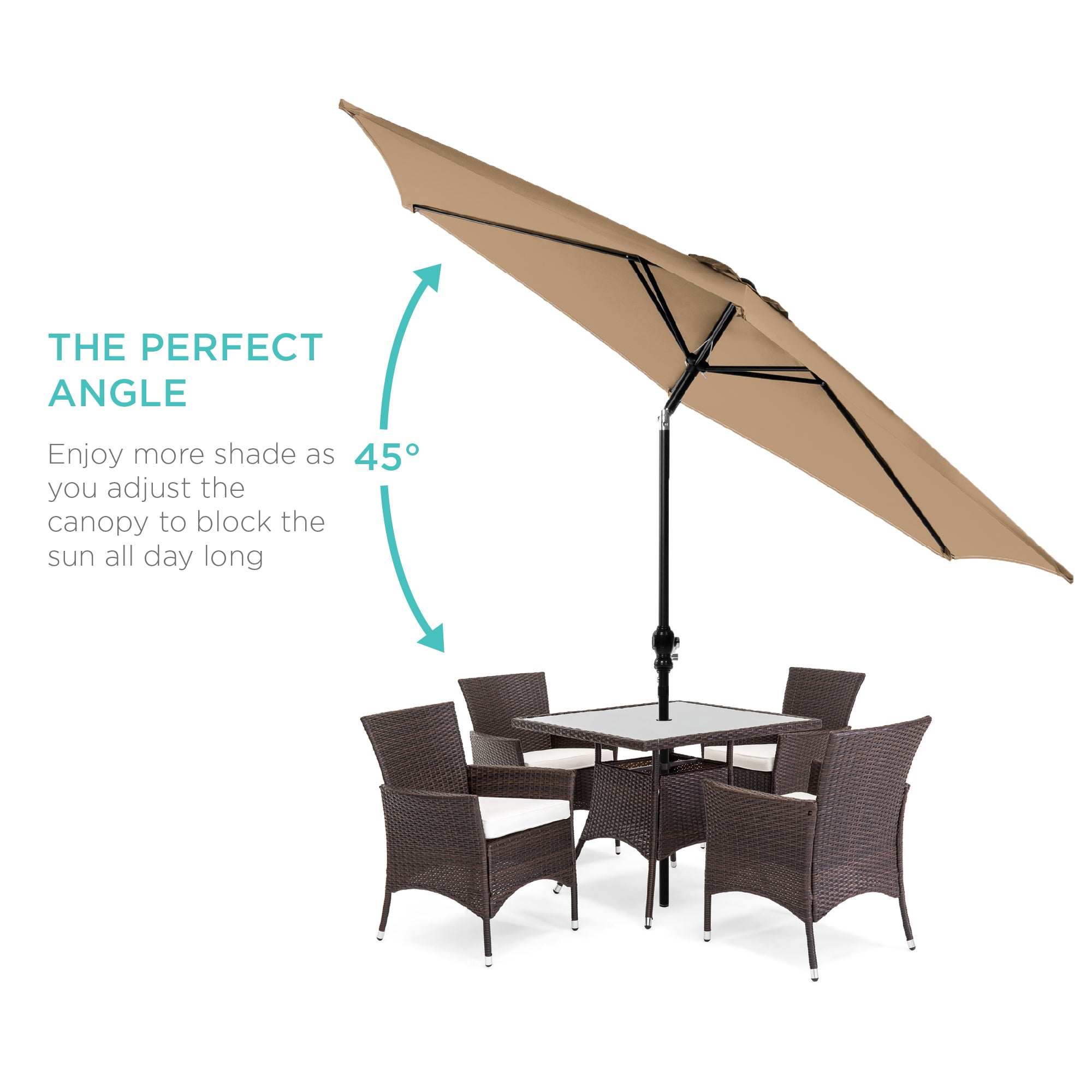 Outdoor Steel Market Patio Umbrella Decoration w/ Tilt, Crank Lift - 1 Best Choice Products Outdoor Steel Market Patio Umbrella Decoration w/ Tilt, Crank Lift - 1 Best Choice Products
