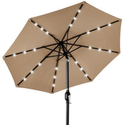 bcp patio umbrellas Best Choice Products 10ft Solar LED Lighted Patio Umbrella w/ Tilt Adjustment, UV-Resistant Fabric