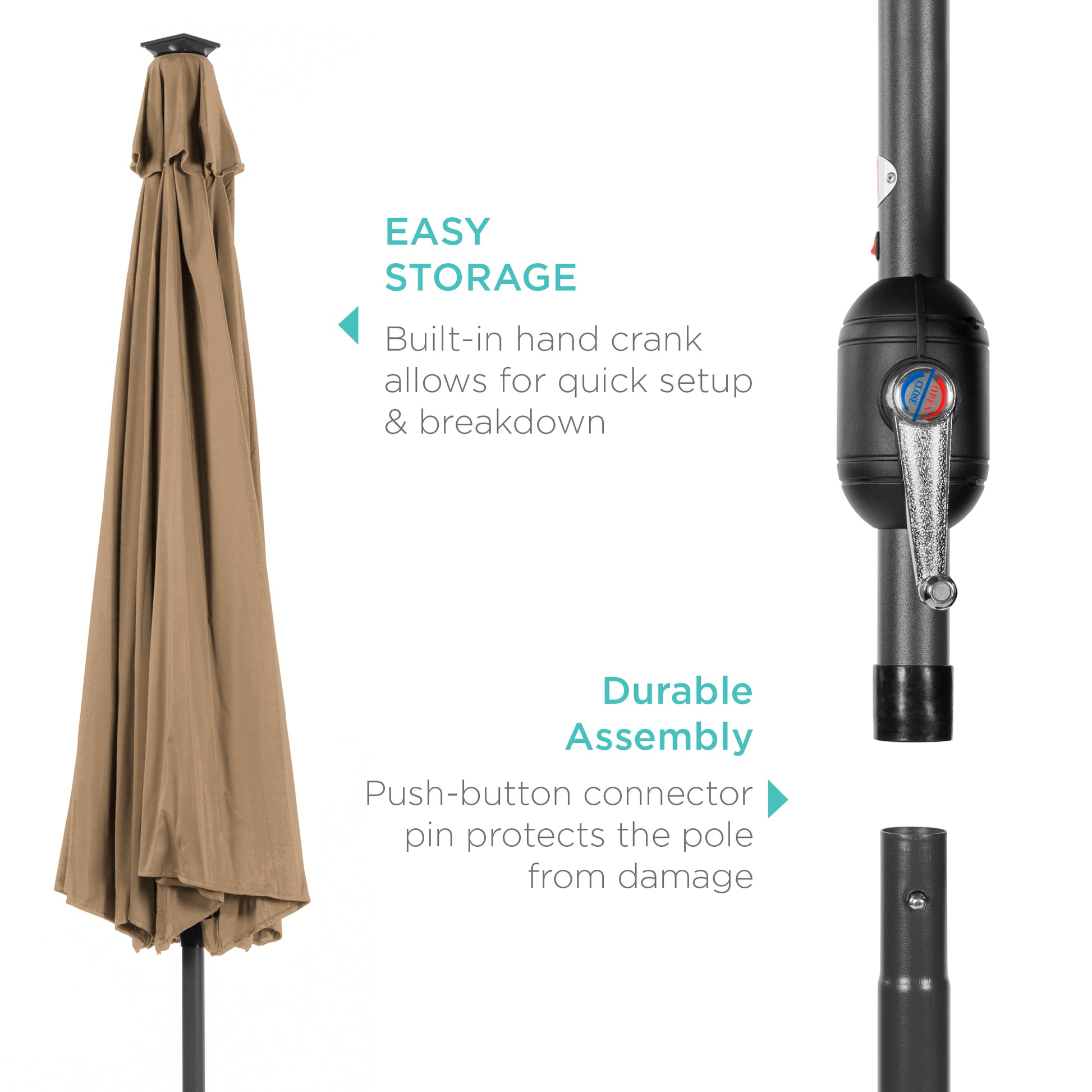 Best Choice Products 10ft Solar LED Lighted Patio Umbrella w/ Tilt Adjustment, UV-Resistant Fabric Best Choice Products 10ft Solar LED Lighted Patio Umbrella w/ Tilt Adjustment, UV-Resistant Fabric