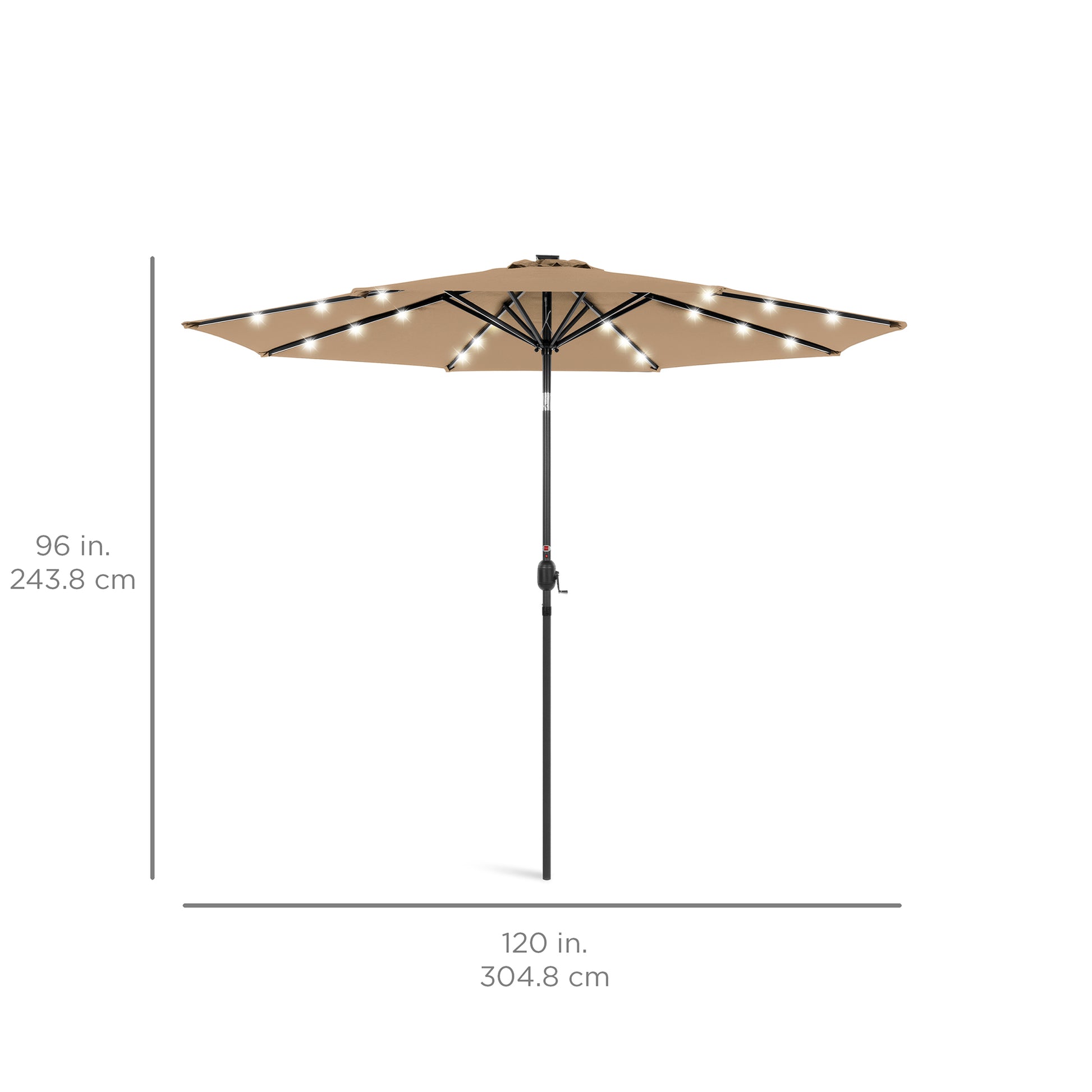 Best Choice Products 10ft Solar LED Lighted Patio Umbrella w/ Tilt Adjustment, UV-Resistant Fabric - Beige Best Choice Products 10ft Solar LED Lighted Patio Umbrella w/ Tilt Adjustment, UV-Resistant Fabric - Beige