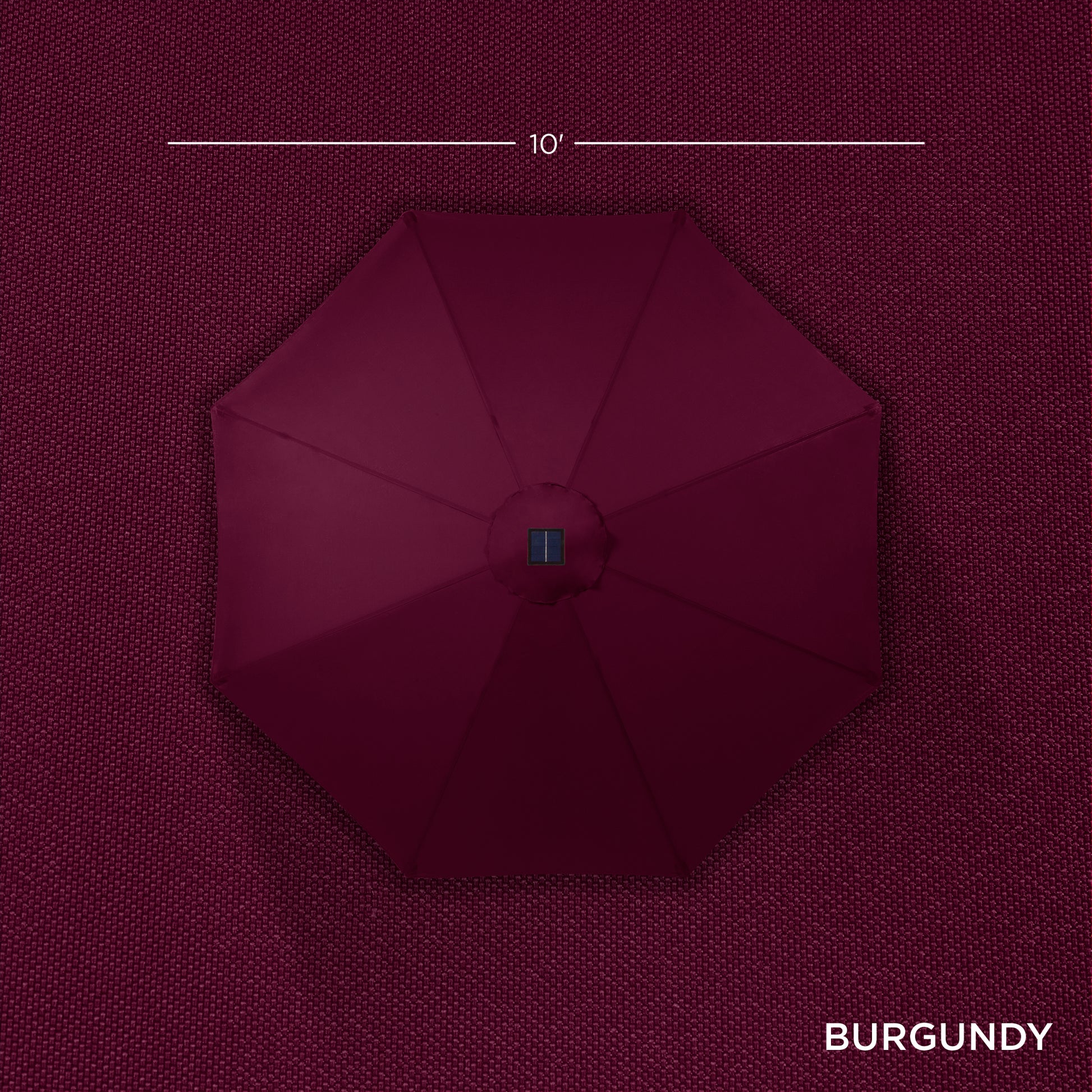 Solar LED Lighted Patio Umbrella w/ Tilt Adjustment, UV-Resistant - 10ft