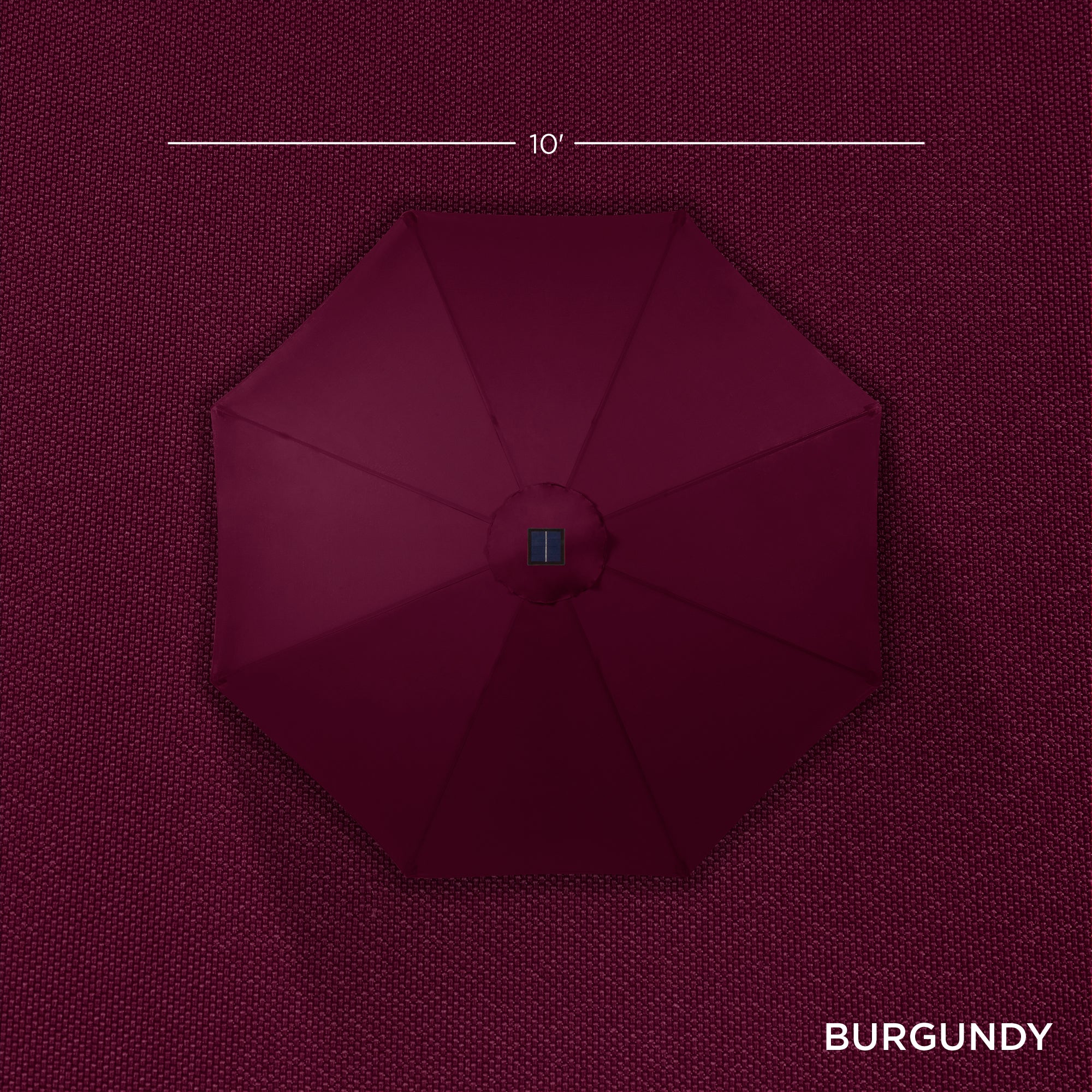 Solar LED Lighted Patio Umbrella w/ Tilt Adjustment, UV-Resistant - 10ft