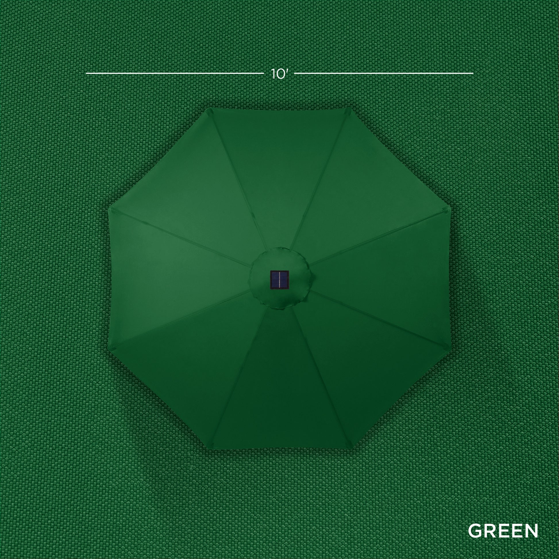 Solar LED Lighted Patio Umbrella w/ Tilt Adjustment, UV-Resistant - 10ft