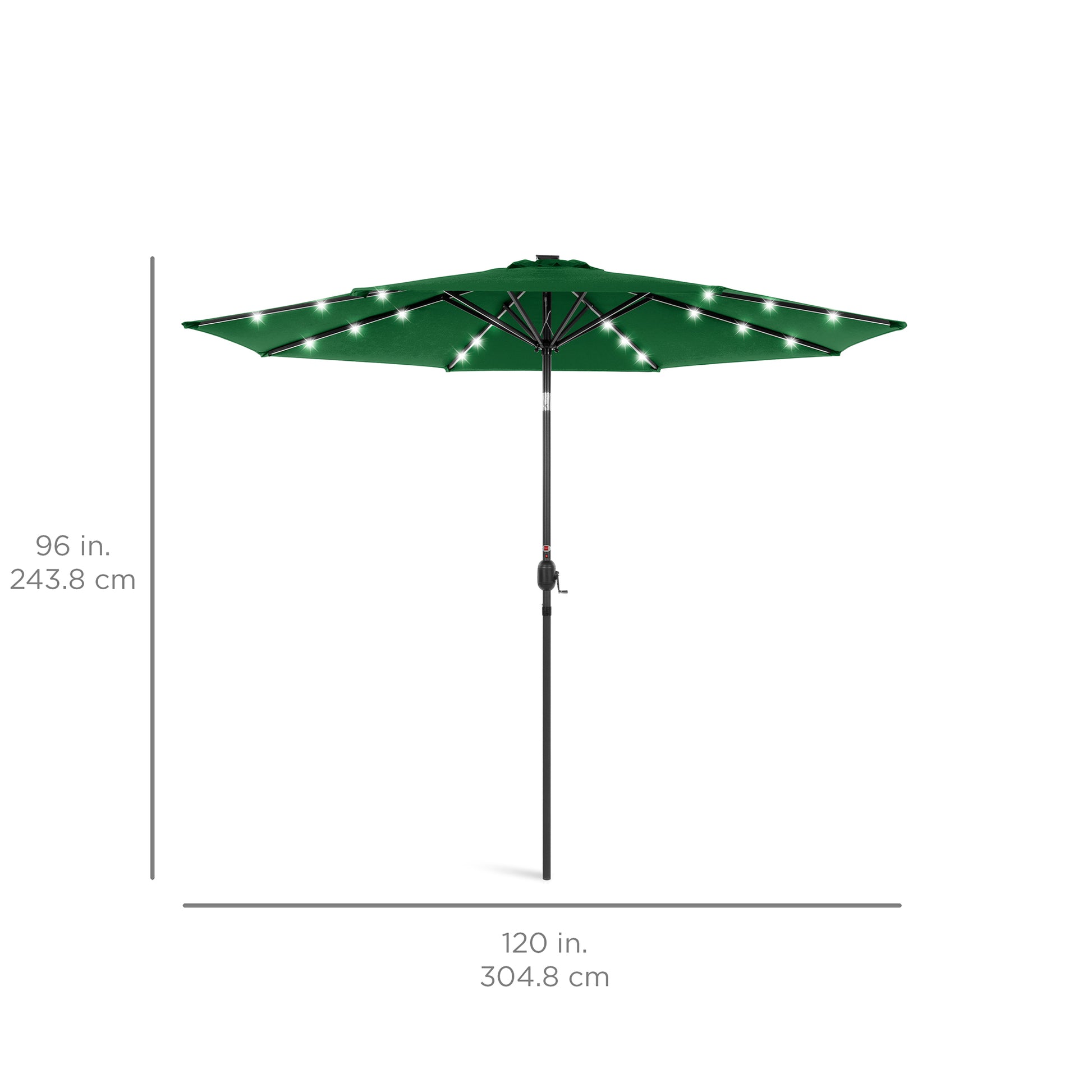 Solar LED Lighted Patio Umbrella w/ Tilt Adjustment, UV-Resistant - 10ft