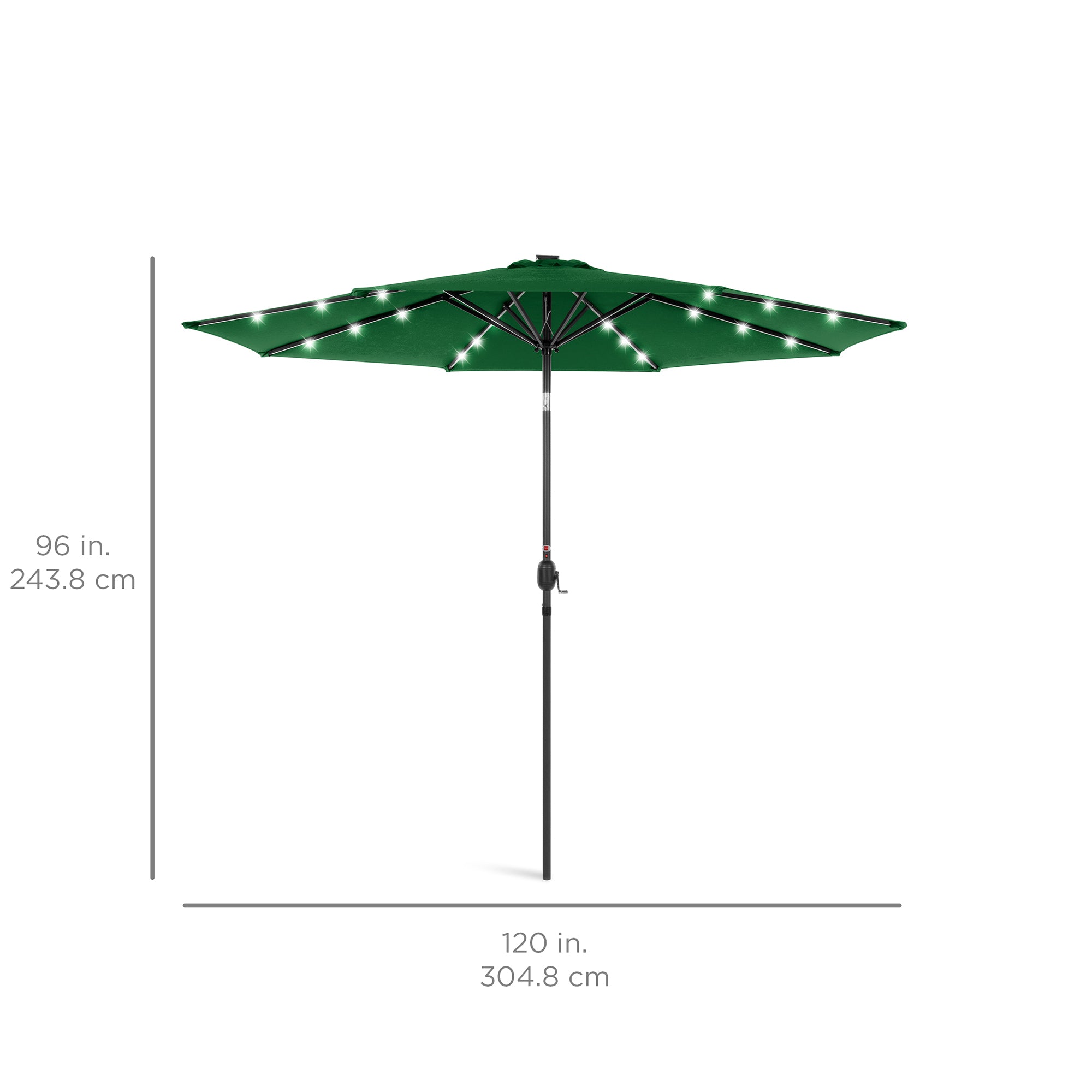 Solar LED Lighted Patio Umbrella w/ Tilt Adjustment, UV-Resistant - 10ft