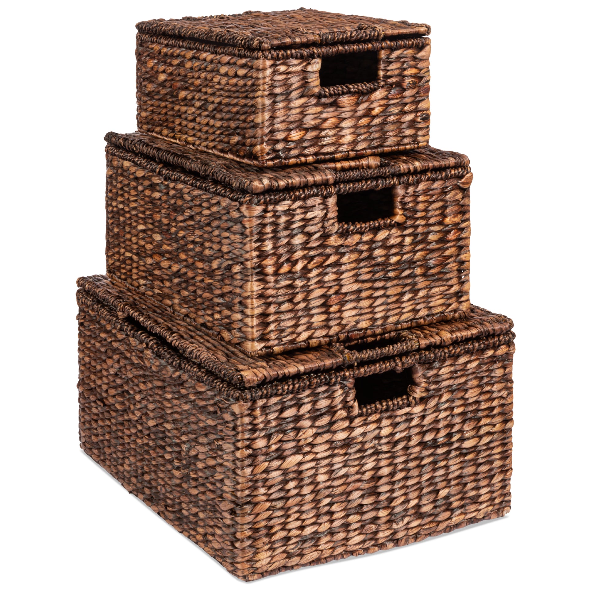 Set 3 X Large Multipurpose Hyacinth Storage Baskets Organizer Tote