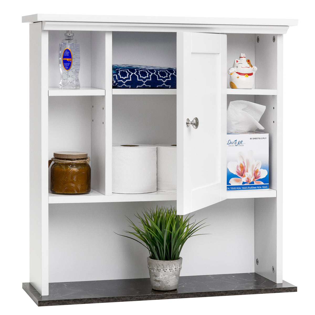 Bathroom Wall Storage Cabinet w/ Faux Granite